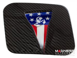 FIAT 500 Hood Scoop - ABARTH NACA Air Intake - Carbon Fiber - American Flag w/ White Scorpion